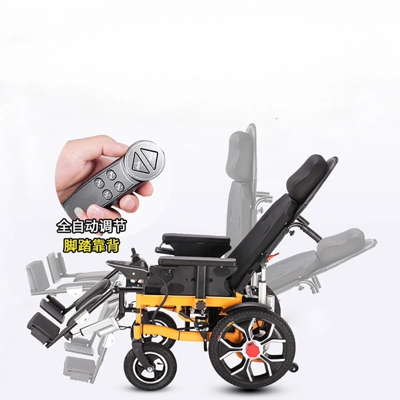 Electric wheelchair folding lightweight widening fat disabled intelligent fully automatic special reclining scooter