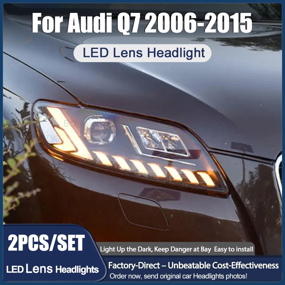 Factory Wholesale Headlights Assembly for Audi Q7 2006-2015 Turn Signal Lamps Modified for Q7 LED Dynamic Headlamps Plug & Play