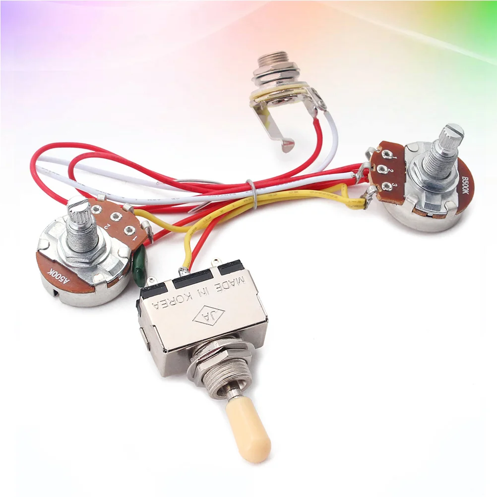 

Potentiometer Yellow Cap Guitar Wiring Harness Toggle 1T1V Volume Tone Jack 500K Suite