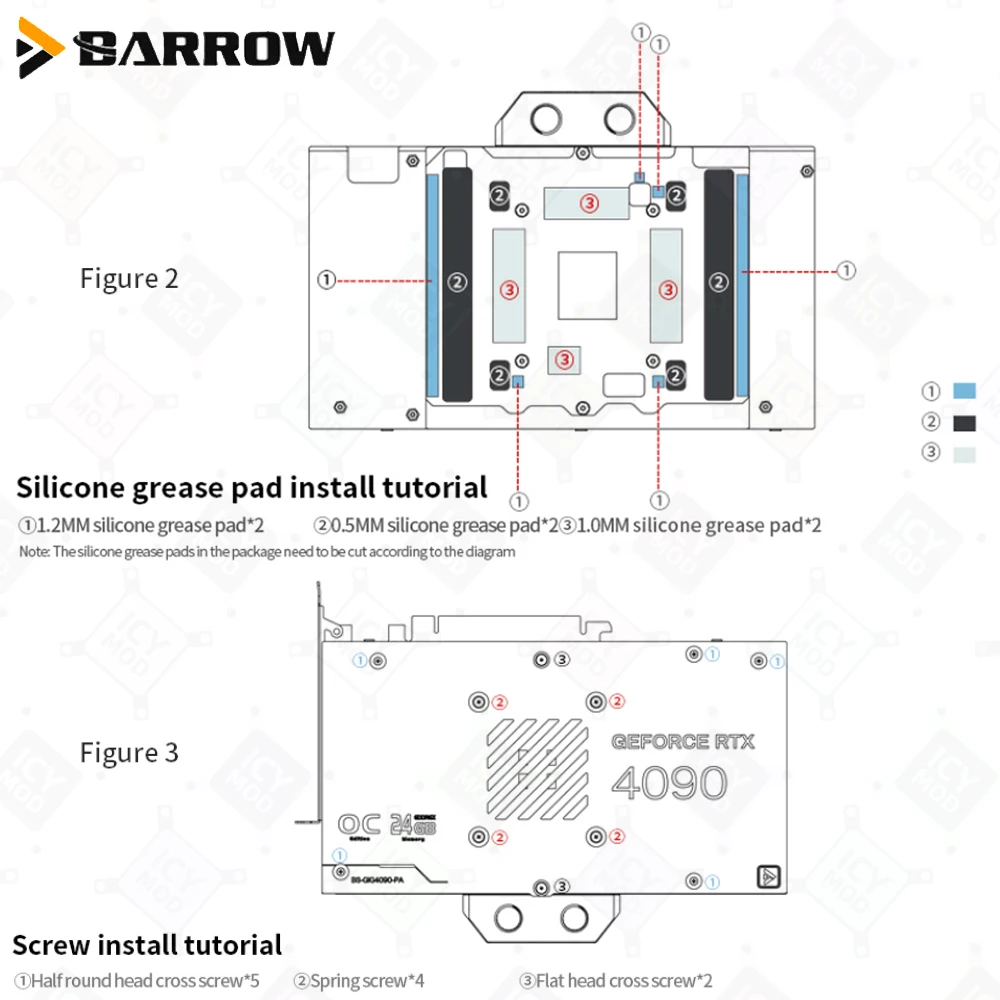 Barrow  GPU Water Cooler Block Gigabyte RTX 4090 GAMING OC 24G/MASTER 24G Video Cards PC Liquid Cooling Building BS-GIG4090-PA