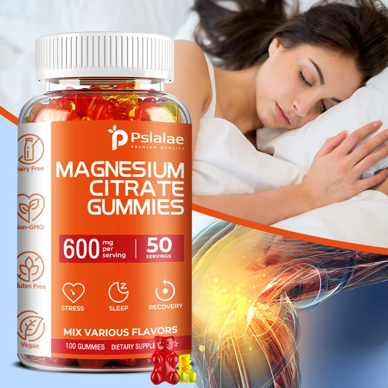 

Magnesium Citrate Gummies - Promotes Muscle, Nerve, Bone and Heart Health, Gluten-free, Non-GMO