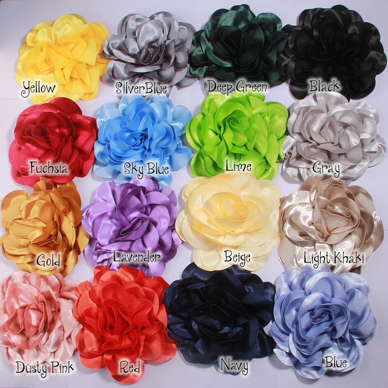 19CM Super Big Flower Popular In Europe Handmade Satin Flower Artificial Flowers for Wedding Bride Decoration