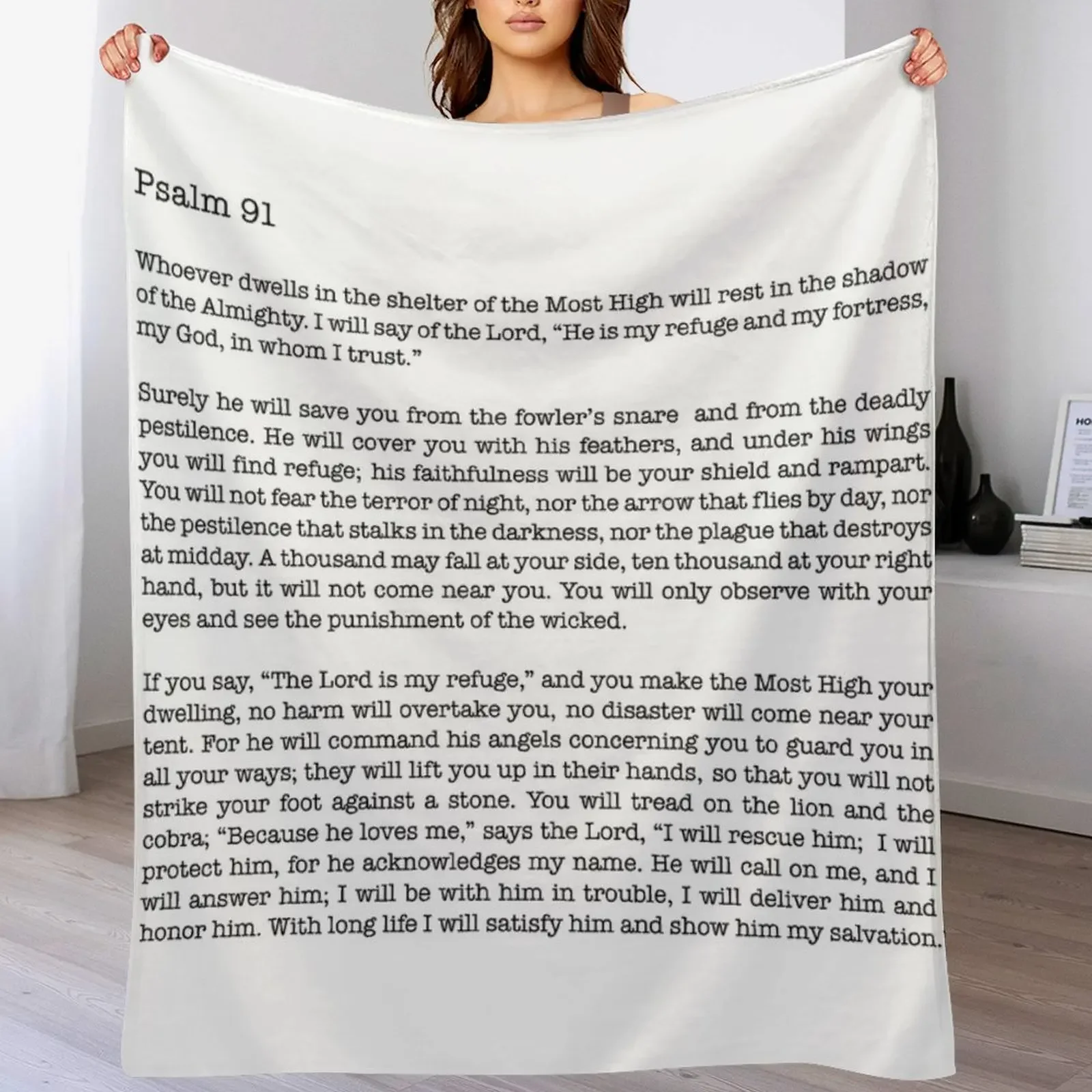 

Psalm 91 Throw Blanket Stylish Couch Blanket for Home Living Room