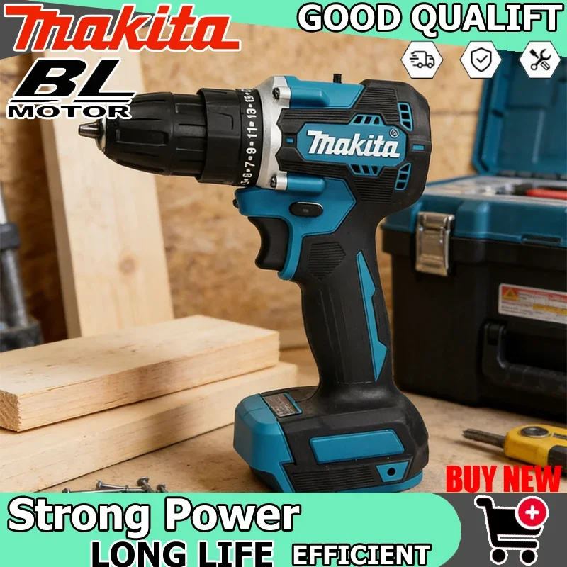 

Аккумуляторная ударная бесщеточная дрель-шуруповерт Makita DDF485 18В, 10 мм, LXT, компактная, многофункциональная
