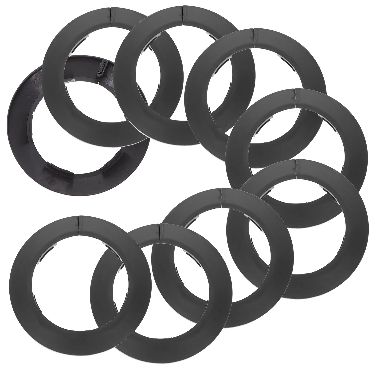 10Pcs Pipe Decorative Covers Collar Plastic Reusable Escutcheon Plates for Water Pipes Angle Valves Faucets Radiators Gas Pipe