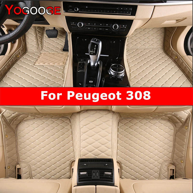 YOGOOGE Custom Car Floor Mats For Peugeot 308 Auto Carpets Foot Coche Accessorie