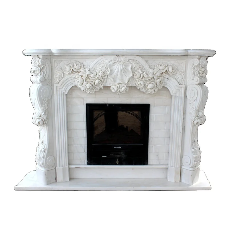 New Design Interior Decoration Fireplace For Sale White Marble Other Fireplaces Indoor Strong Wooden Crates Insert Carving