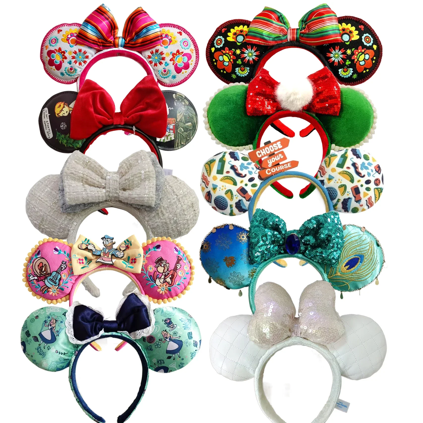 Original Disney Mickey Ears Headband Disneyland Little World Cosplay Hairband Festival Party Hairband Adult/Kids Hair Accessory