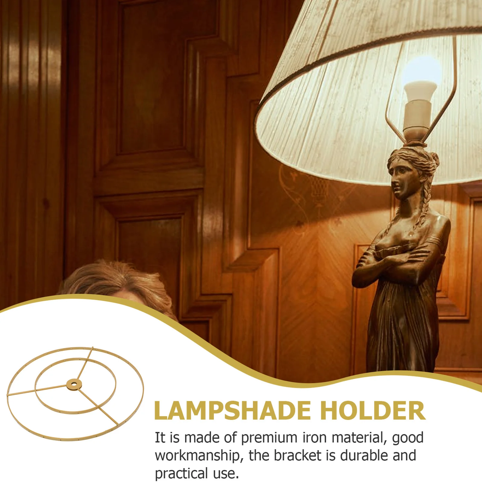 

Double Layer Ring Lampshade Bracket Metal DIY Frame for Chandelier Replacement Rings Iron Home Office Decor Light Accessories