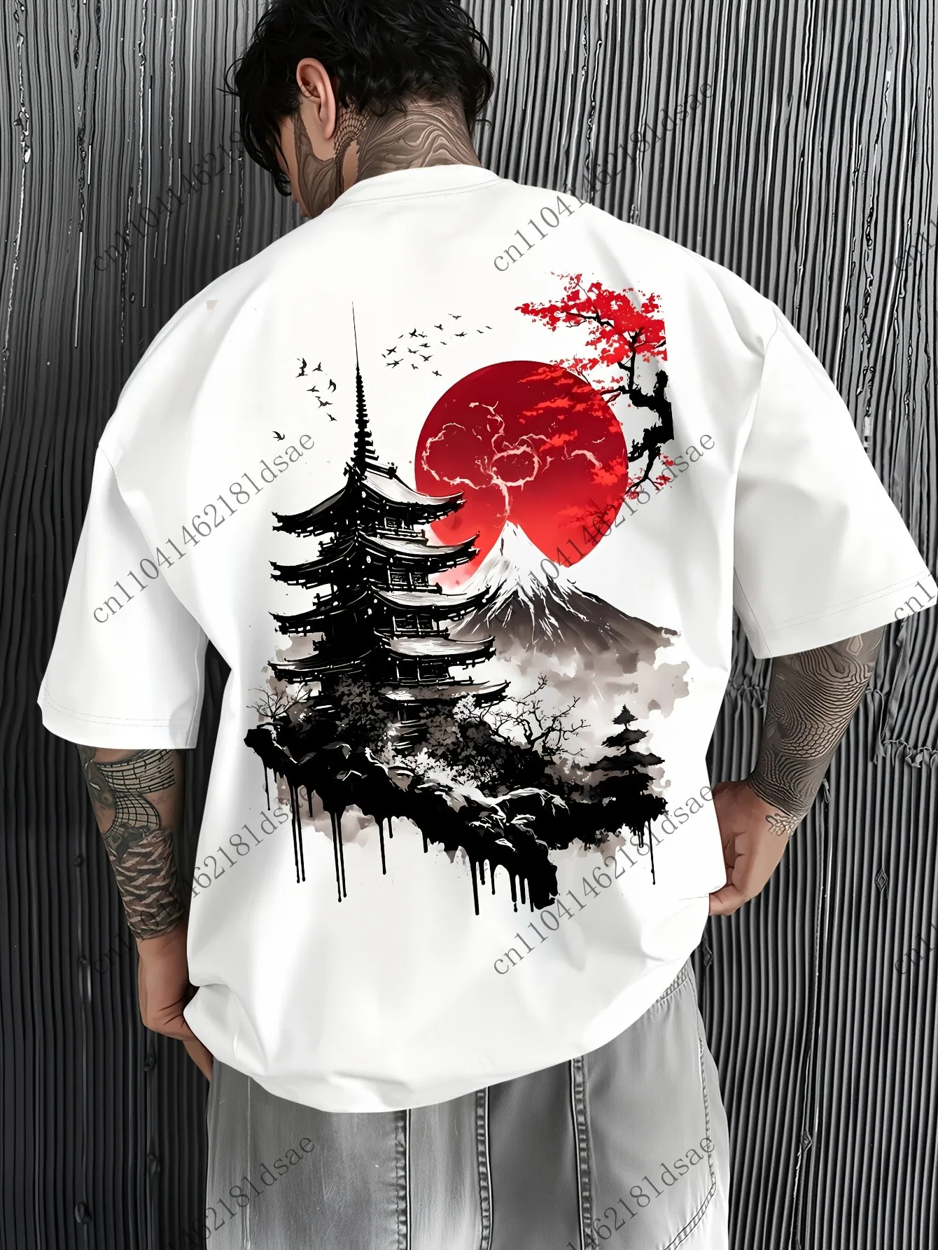 

Футболка с 3D принтом, летняя одежда, короткие топы с короткими рукавами, футболки с аниме, полиэстер, мужская японская футболка с рисунком, белая футболка, красное солнце