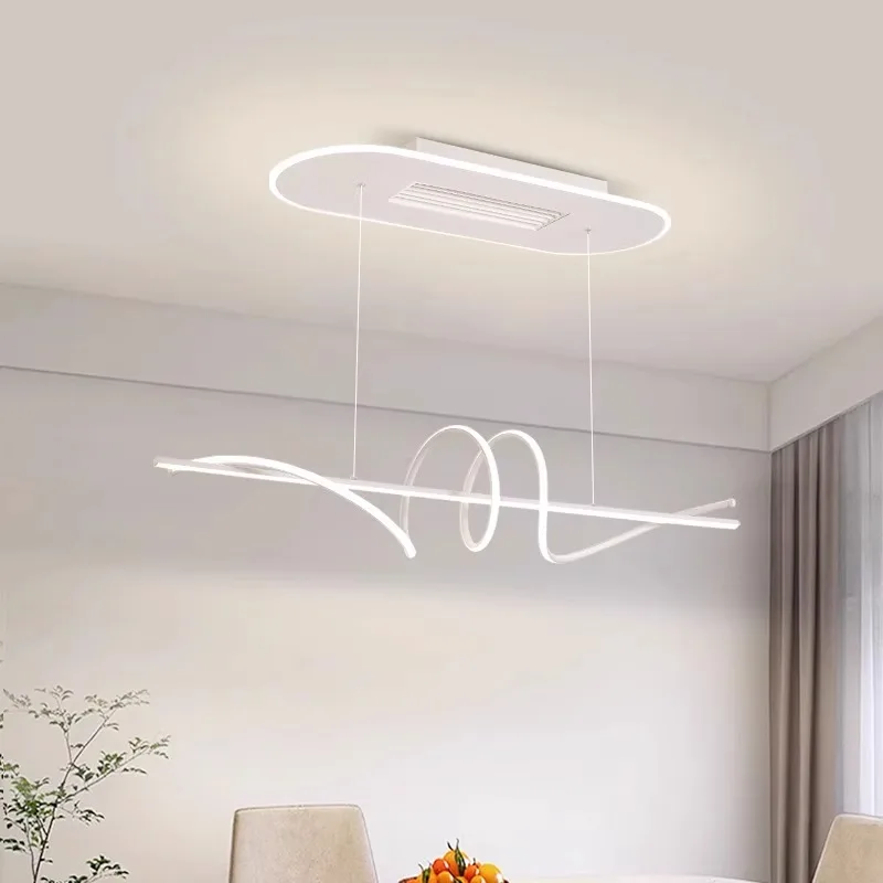 Luces de ventilador de techo blancas modernas para sala de estar, candelabros para comedor, lámpara colgante, luces de techo colgantes con luces led