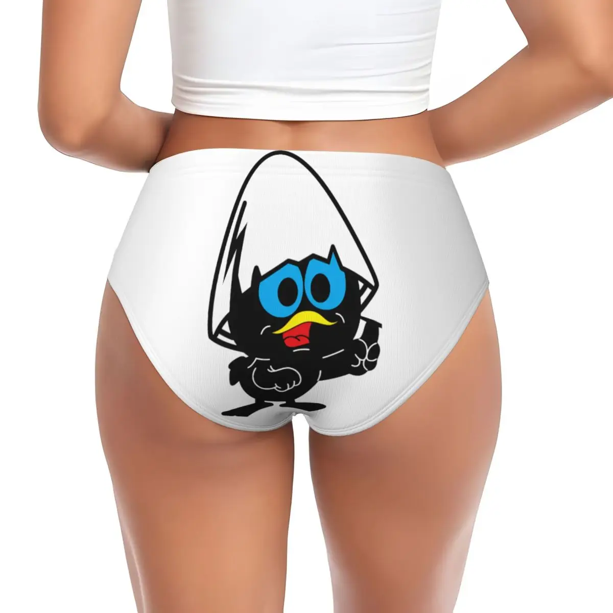 Custom Women's Calimero Black Chicken Cartoon Comic Brief Panties Female Soft Underwear Underpants