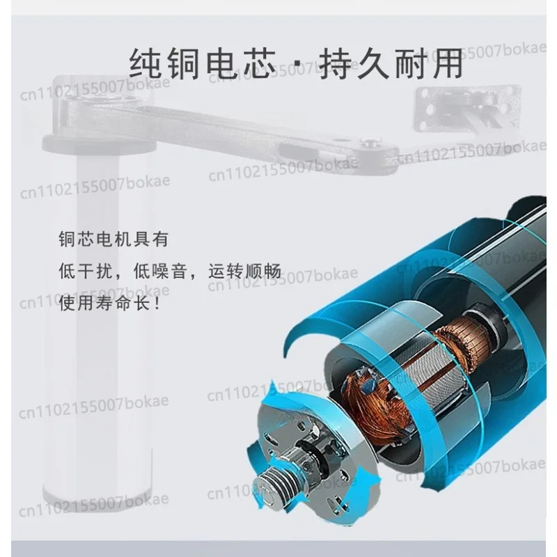 90-degree automatic door opener with electric door closer for restricted units in residential areas