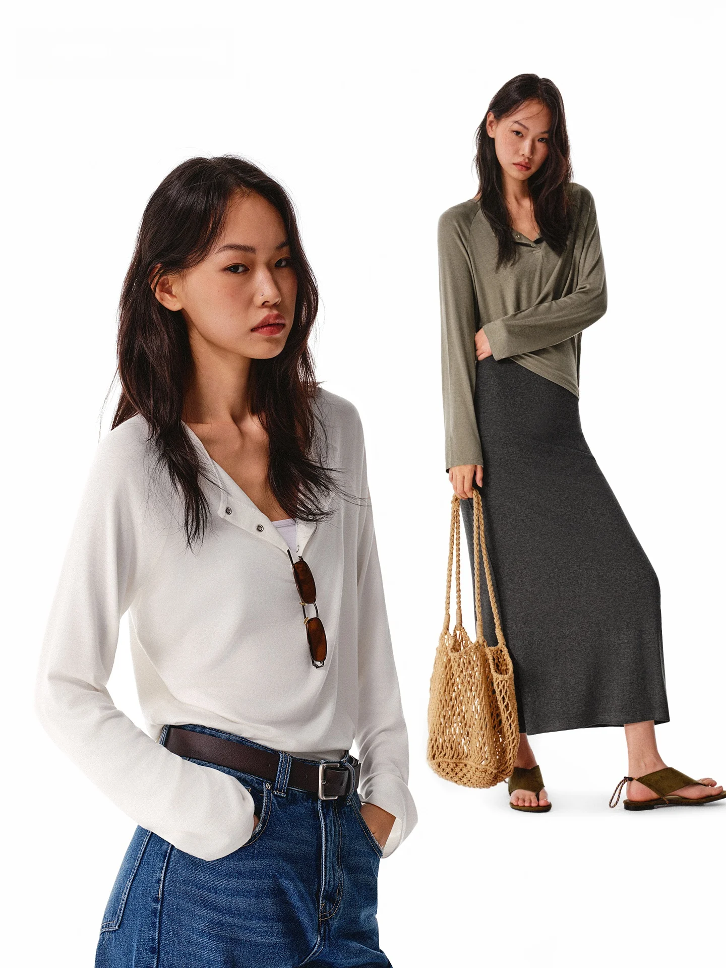 

Asomesome American Sle Long Sve трикотажные шерстяные шелковые свободные кроя круглый прозрачный топ женские осенние новые дышащие футболки...