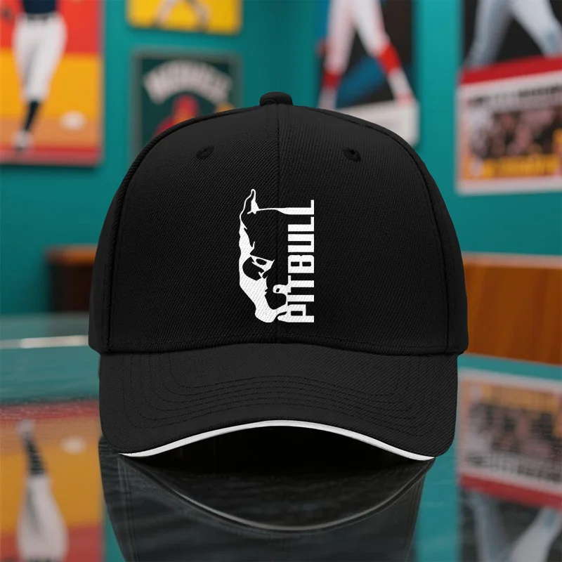 

1 шт. новой классической бейсболки для пар на лето и осень с принтом питбуля, подходит для любого сезона.