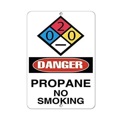 Metal Tin Sign Wall Decor Man Cave Bar 12 x 8 Inches Danger Propane No Smoking Danger Hazard Aluminum Sign Novelty Outdoor Tin S