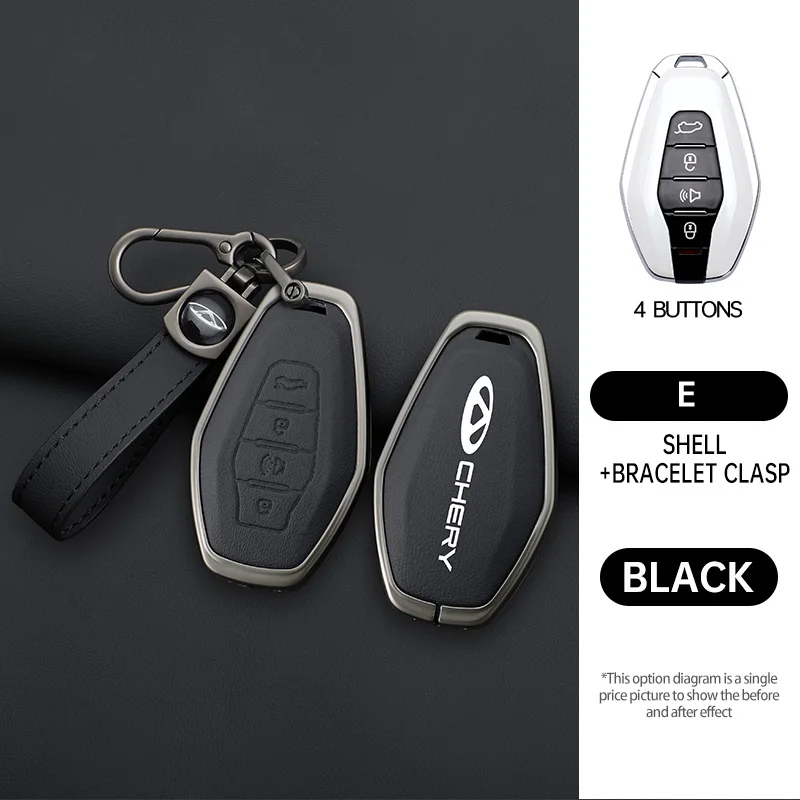 

Zinc Alloy+Leather Car Remote Key Case Cover Holder Protector Shell For Chery JETOUR X70 X70plus X70m X90plus X95pro Accessories