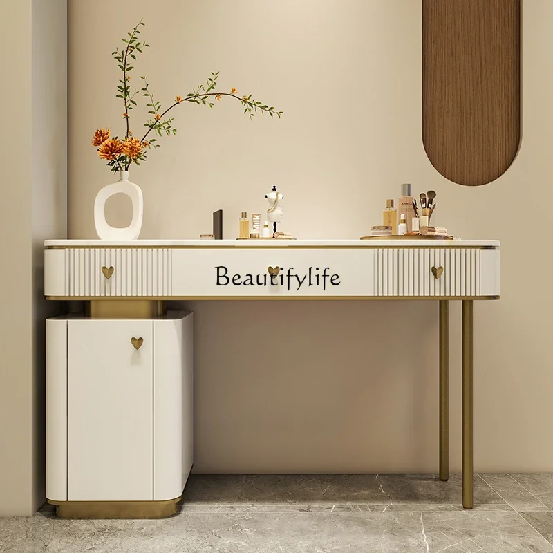 

Z.Light luxury rock slab dresser storage cabinet integrated small apartment bedroom simple makeup table
