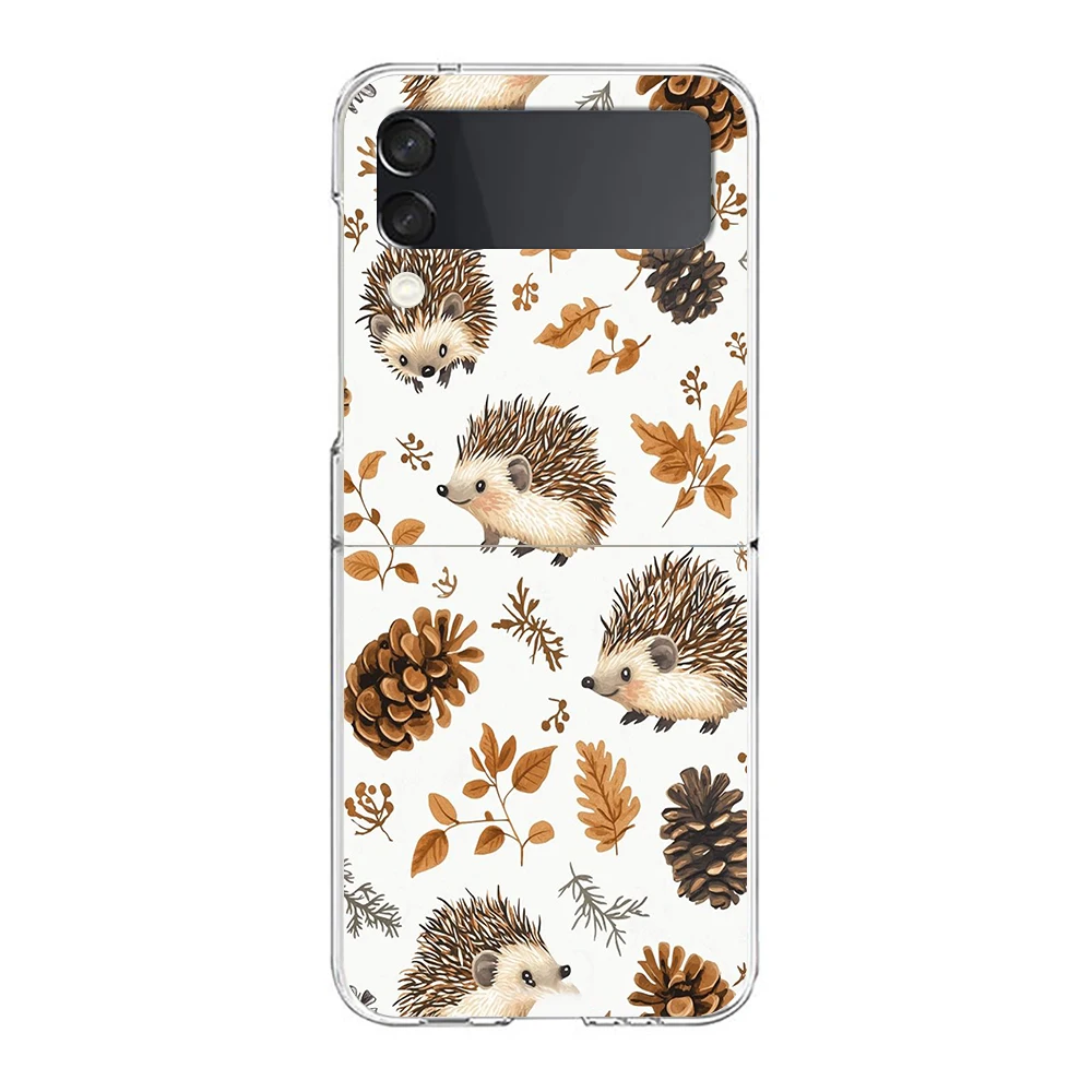 حافظة لهاتف سامسونج جالاكسي Z Flip 7 6 5 4 3 غطاء صلب قابل للطي لهاتف سامسونج Z Flip6 Flip5 Flip4 قنفذ صغير لطيف #6