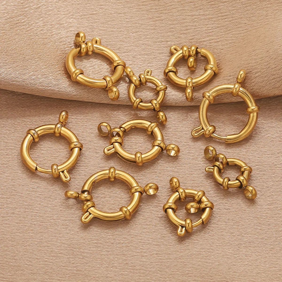 

Yori 3pcs Stainless Steel Belt Ring Slingshot Buckle Jewelry Accessories Diy Necklace Bracelet Connecting Buckle Pendant Buckle
