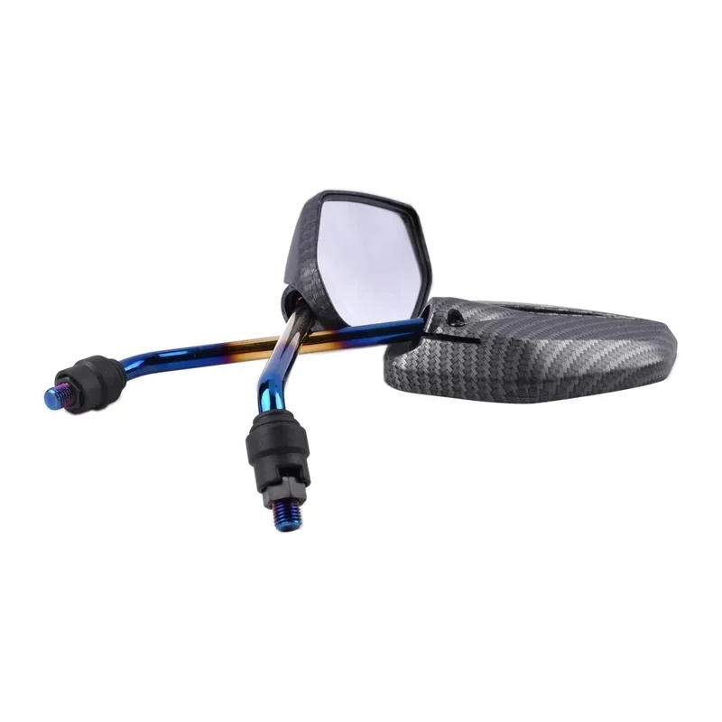 2pcs/lot Motorcycle Rear View Mirror Scooter Electrical Motor E-Bike carbon fiber Side Convex mirrors 10mm++ Universal Refit