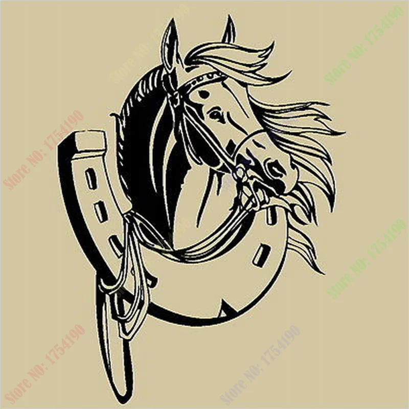 

Beautiful Horse Head Wall Decal Pet Animal Art Decor Office Vinyl Wall Stickers For Living Room Chinese Style Decoration