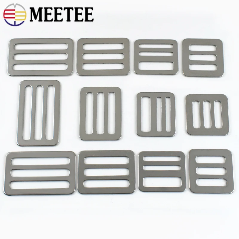 

2-10Pcs 26-50mm Stainless Steel Buckle for Bags Strap Tri-Glide Slider Clasp Webbing Adjust Snap Hooks DIY Hardware Accessories