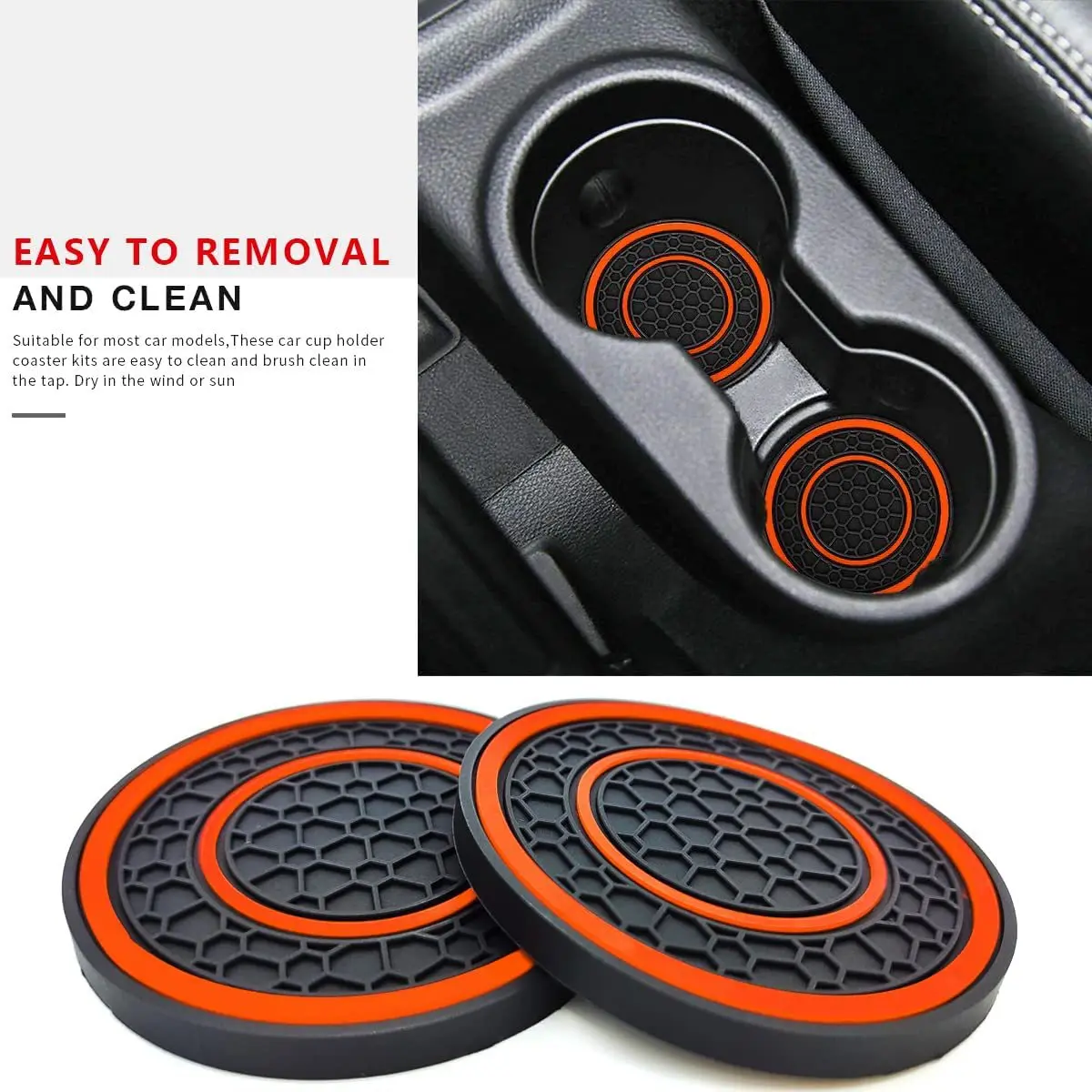 

4pcs Car Coasters Non-Slip Cup Holders Reusable Drink Mats Universal Fit Vehicle Accessories Durable Textured Design Stylish