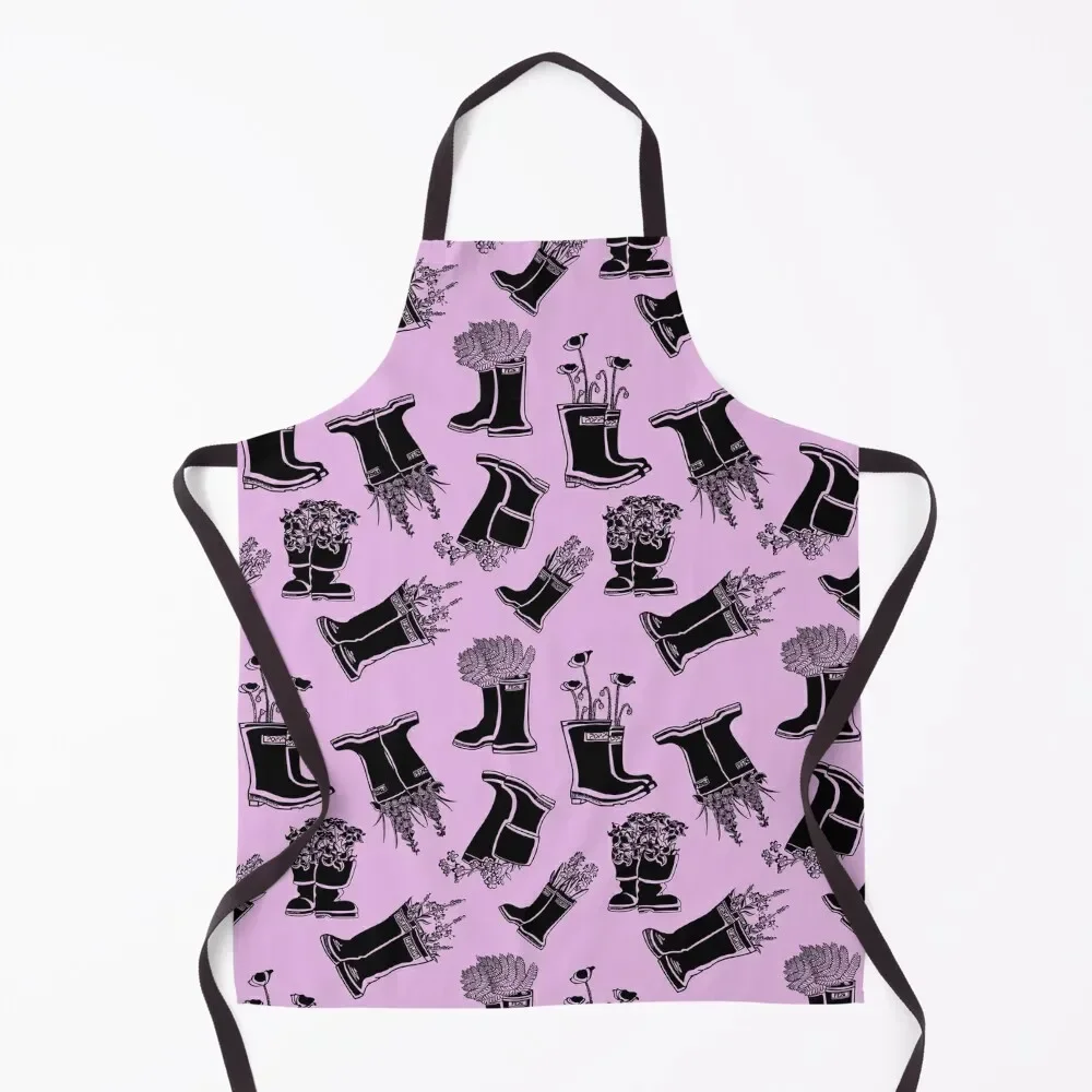 

Fireweed Black Lineart Rain Boot Apron carpenter Hairdressing Apron