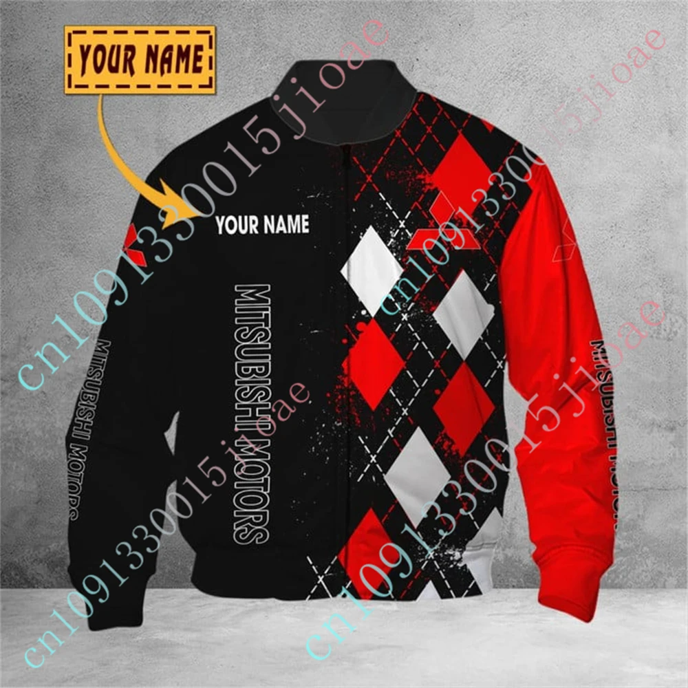 Mitsubishi Jackets For Men's Clothing Thick Coat Techwear Baseball Uniform Bomber Jacket Harajuku Parkas Windbreaker Custom Logo