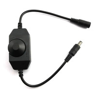 High Quality Single Color LED Strip Light LED Dimmer 12V 2A 24W Knob LED Dimmer Dimming Switch ON OFF