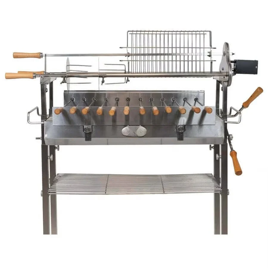 Greek Cyprus Charcoal Stainless Steel Deluxe BBQ Outdoor Rotisserie Grill
