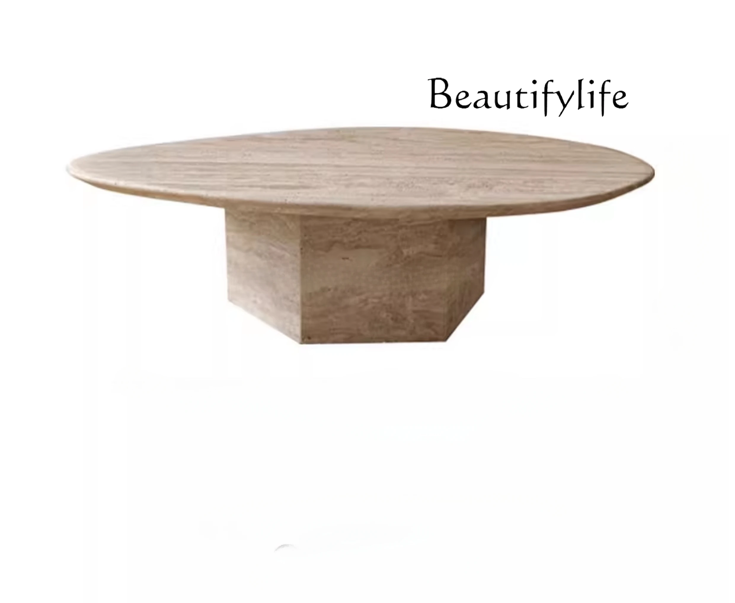 Yuji Mid-Ancient Natural Huangdongshi Tea Table Special-Shaped Creative Artistic Living Room Sofa Atmosphere Tea Table