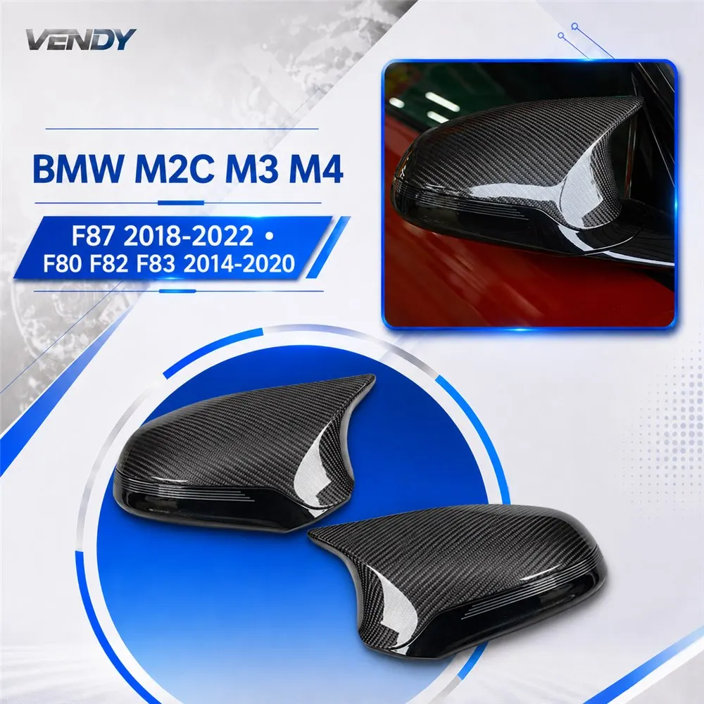 Real Carbon Fiber FOR BWM 2014-2020 M3 M4 M2C F80 F82 F83 F87 WING MIRROR COVER ADD-ON/REEPLACEMENT STYLE OPTIONAL LHD RHD