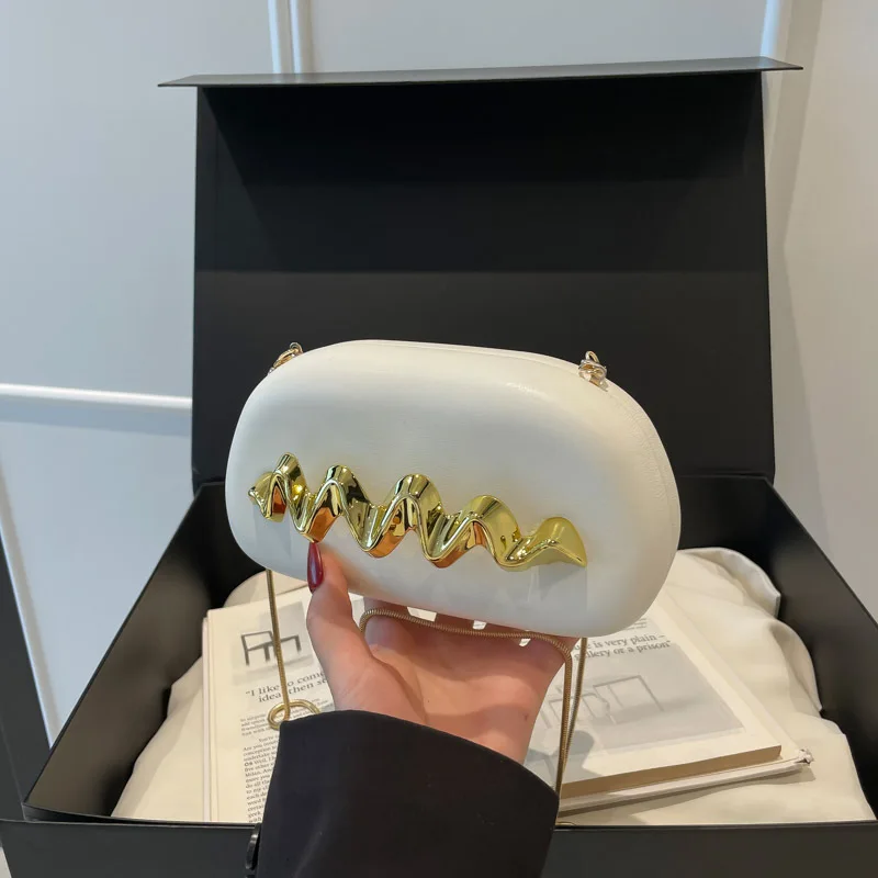 

Новая винтажная вечерняя сумка для женщин, роскошная сумка через плечо с ремешком-цепочкой и верхней ручкой, минималистичный кошелек через плечо для официальных мероприятий