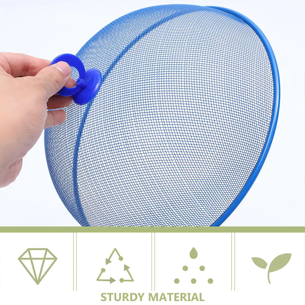 

2pcs Food Cover Metal Mesh Outdoor Indoor Reusable Handle Grip Dense Insect Proof Burgers BBQ Chicken Steaks Grilled