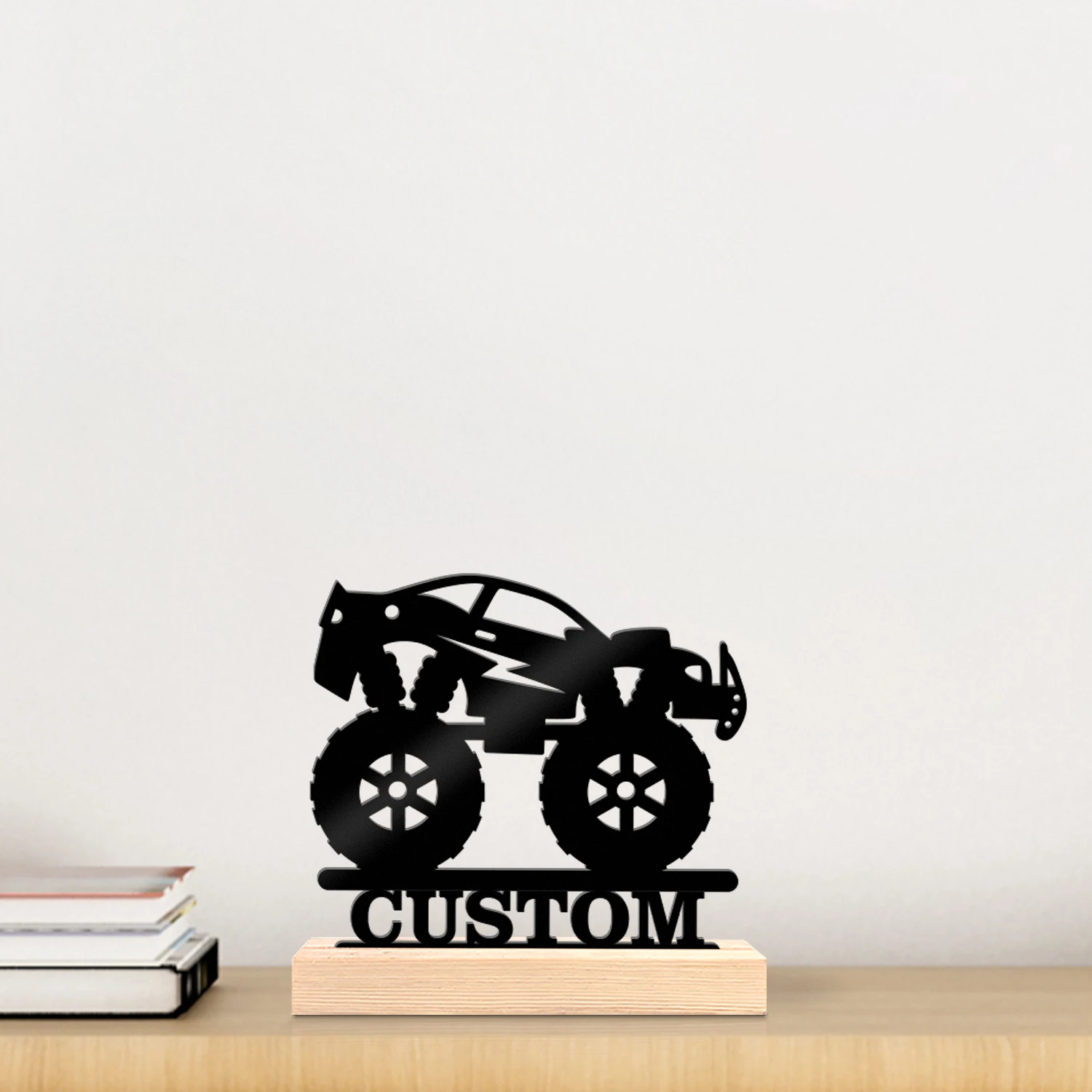 1pc Interesting Desktop Metal Statues Custom Name With Wooden Base Room Decorations, Bar Counter Decorations
