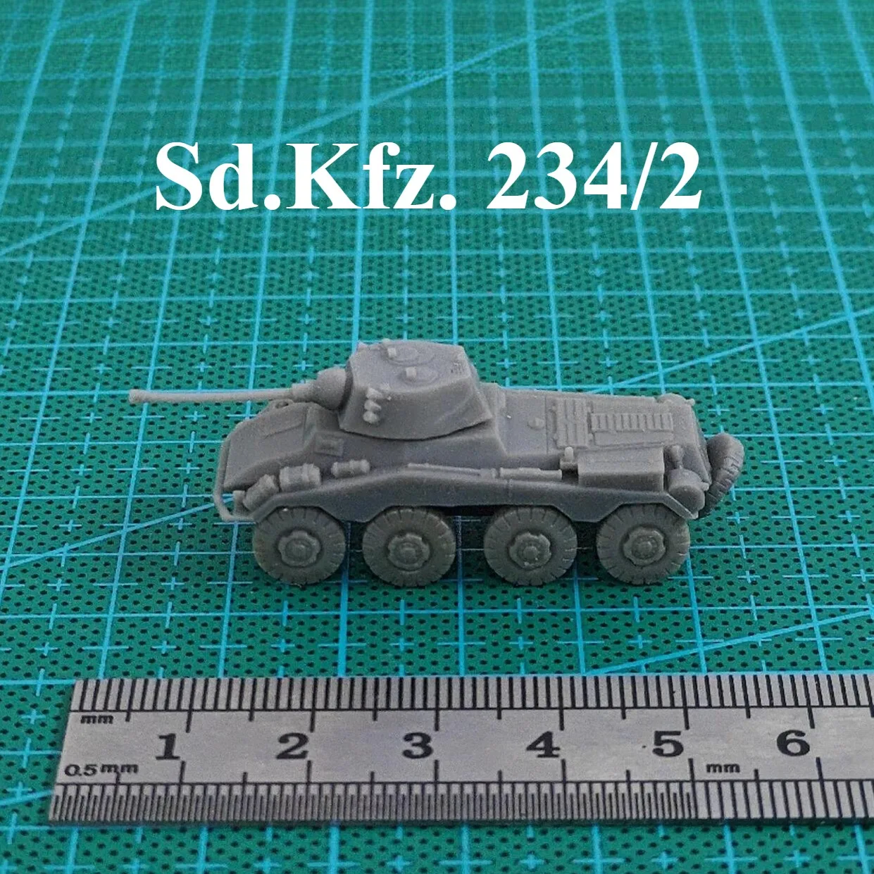 

WWII German Sd.Kfz. 234/2 Wheeled Armor,3D Printed,1/144 Scale Mini Model,Resin,Paintable