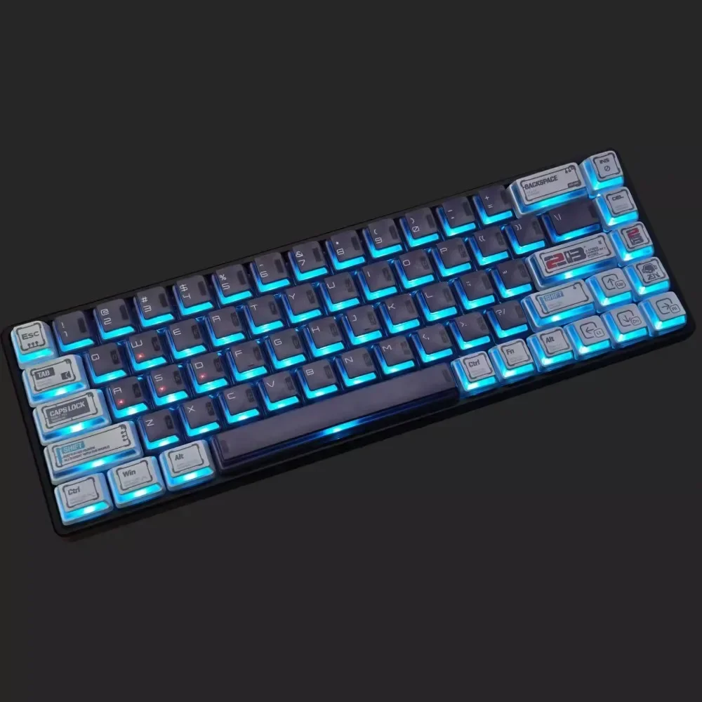 

Колпачки для клавиш для энтузиастов моделей, 141 клавиша, ядерный профиль мощности, PBT, сублимационная полупрозрачная изготовленная на заказ колпачок для механической игровой клавиатуры