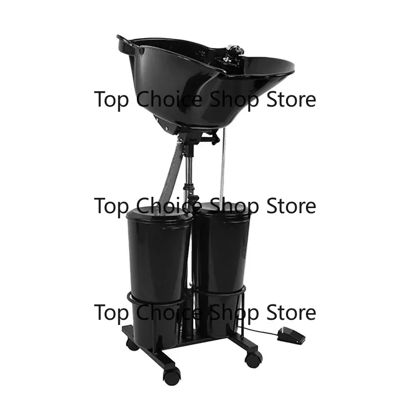 -Porta-ble Vertical Shampoo Basin Double Bucket Electric Flush Barber Shop Lightweight Flush Basin