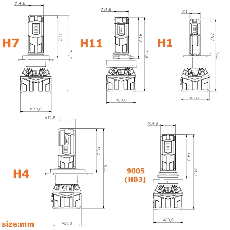 M7P H7 LED Scheinwerfer Scheinwerfer H1 H3 H7 H8 H9 H11 9005 HB3 HB4 9006 H4 LED Scheinwerfer für Auto Zubehör CANBUS