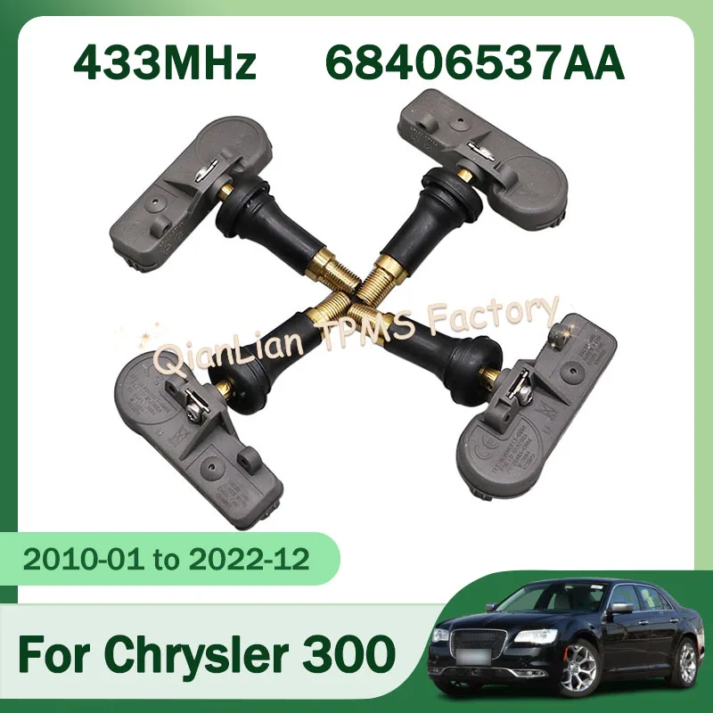 Para Chrysler 300 300C Aspen Grand Voyager Town & Country Sistema de monitoramento de pressão dos pneus 1/4pcs 68406537AA 433MHz Sensor TPMS