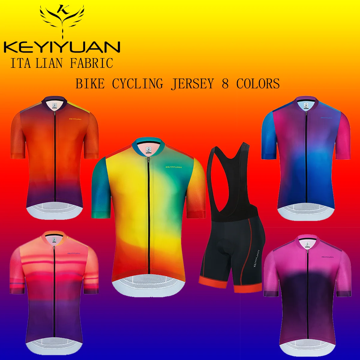 

KEYIYUAN 2023 Cycling Set Man Cycling Jersey Short Sleeve Bicycle Cycling Clothing Kit Mtb Bike Wear Triathlon Maillot Ciclismo