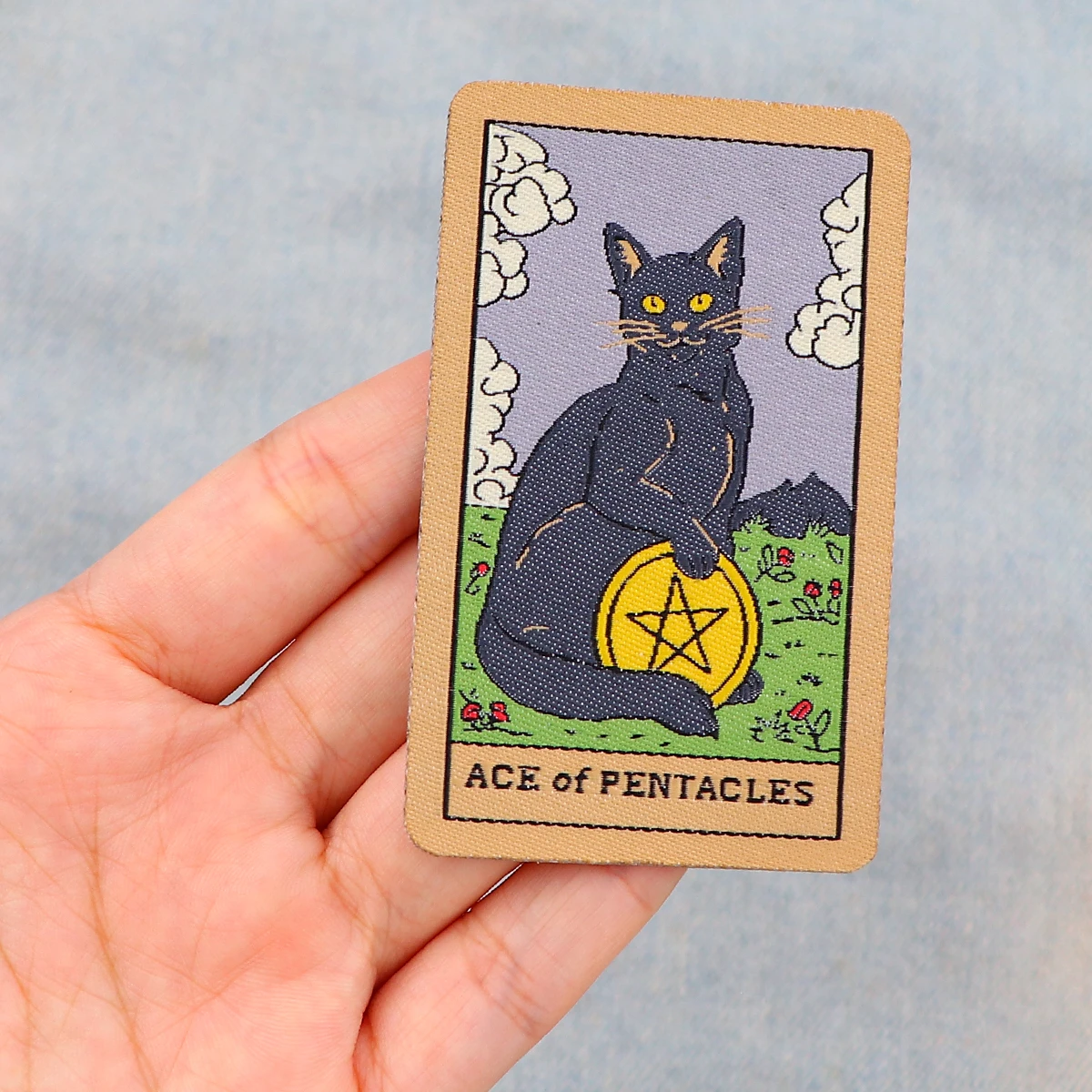 Cute Black Cat Embroidered Patches For Clothing Badge Adhesive Patches Tarot Card Patches On Clothes Stickers DIY Appliques