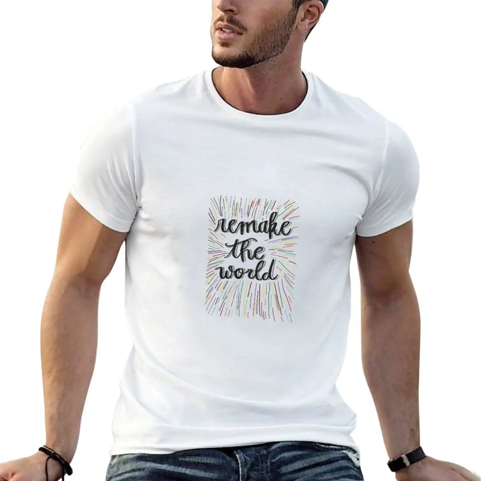 remake the world T-Shirt graphic t shirt vintage summer clothes mens t shirts casual stylish