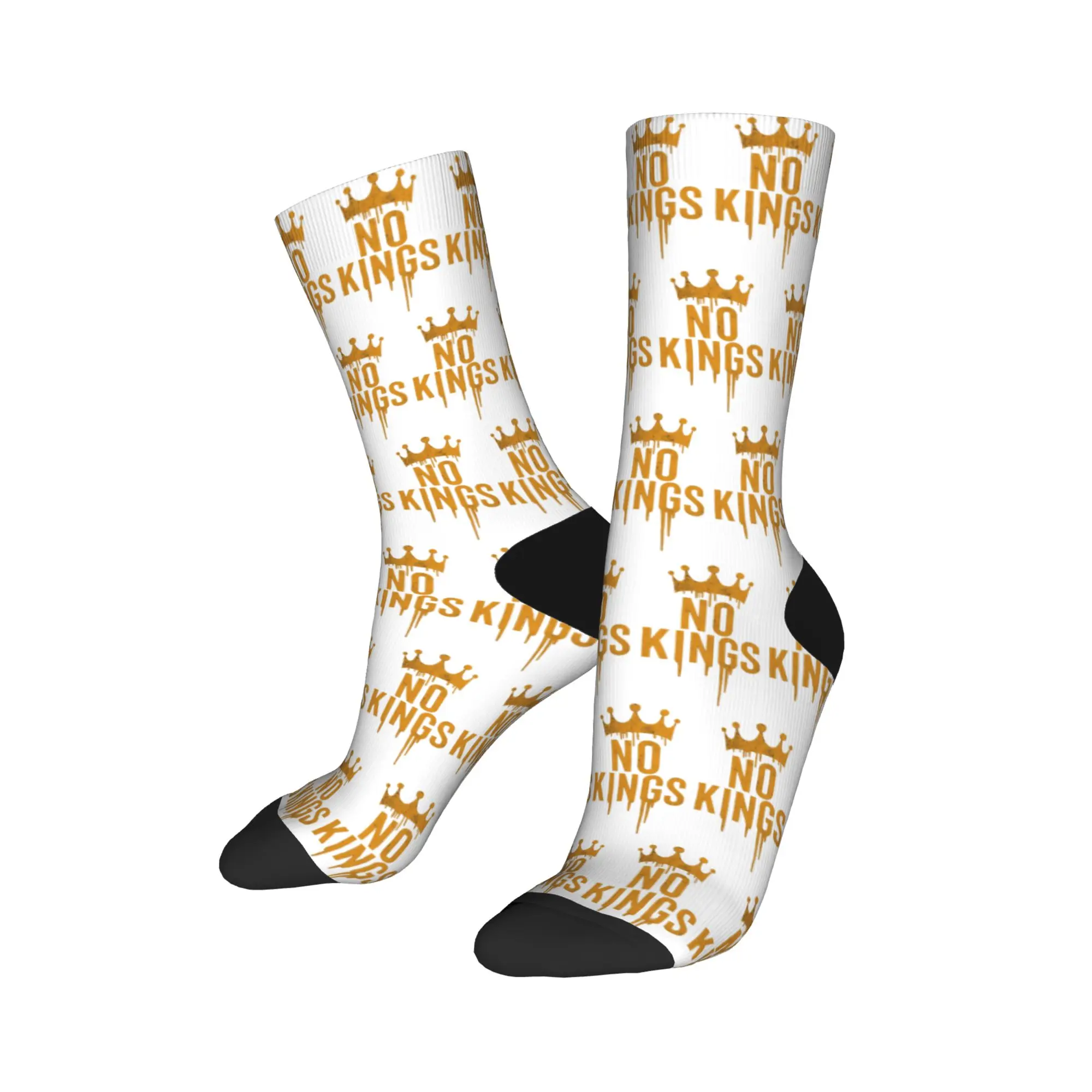 

Носки No Kings, кавайные чулки, осенние противоскользящие мужские носки, мягкие спортивные носки для бега с рисунком