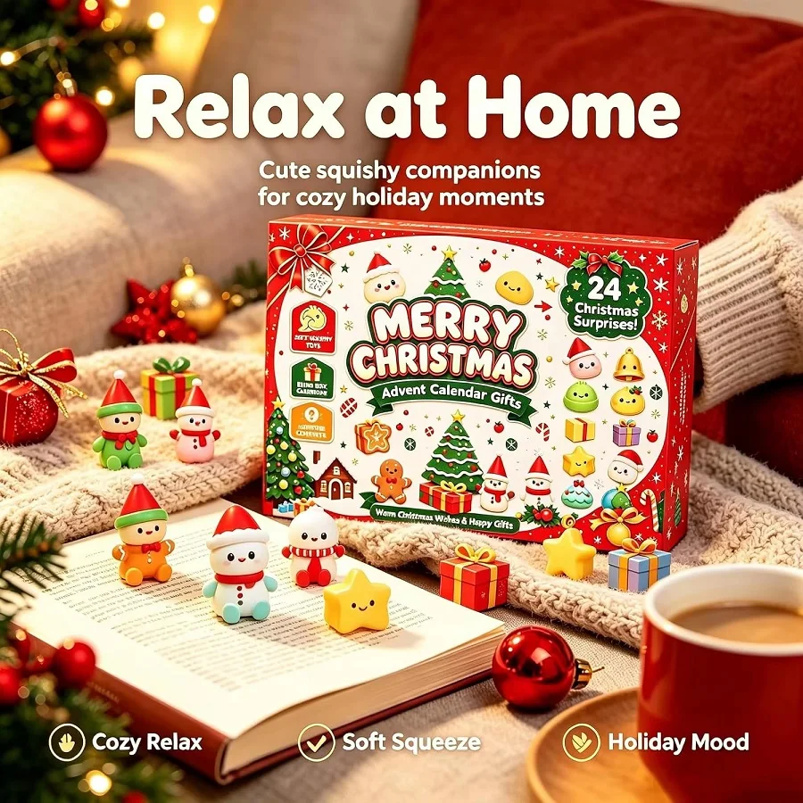 2027 Christmas Countdown Calendar 3D Decor/* Fidget Doll *Advent Calendar Surprise Box Stress Relief Toy New Year Holiday Gift