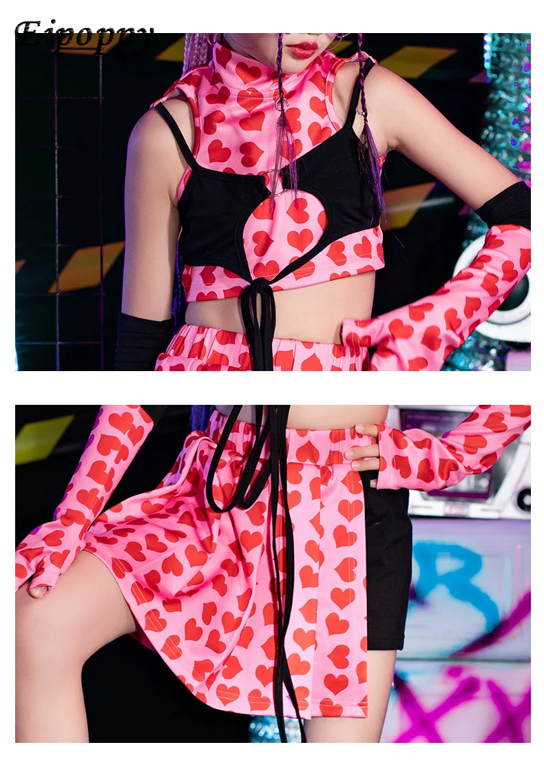 Pakaian dansa tim Jazz wanita, setelan kostum tari anak-anak modis trendi keren