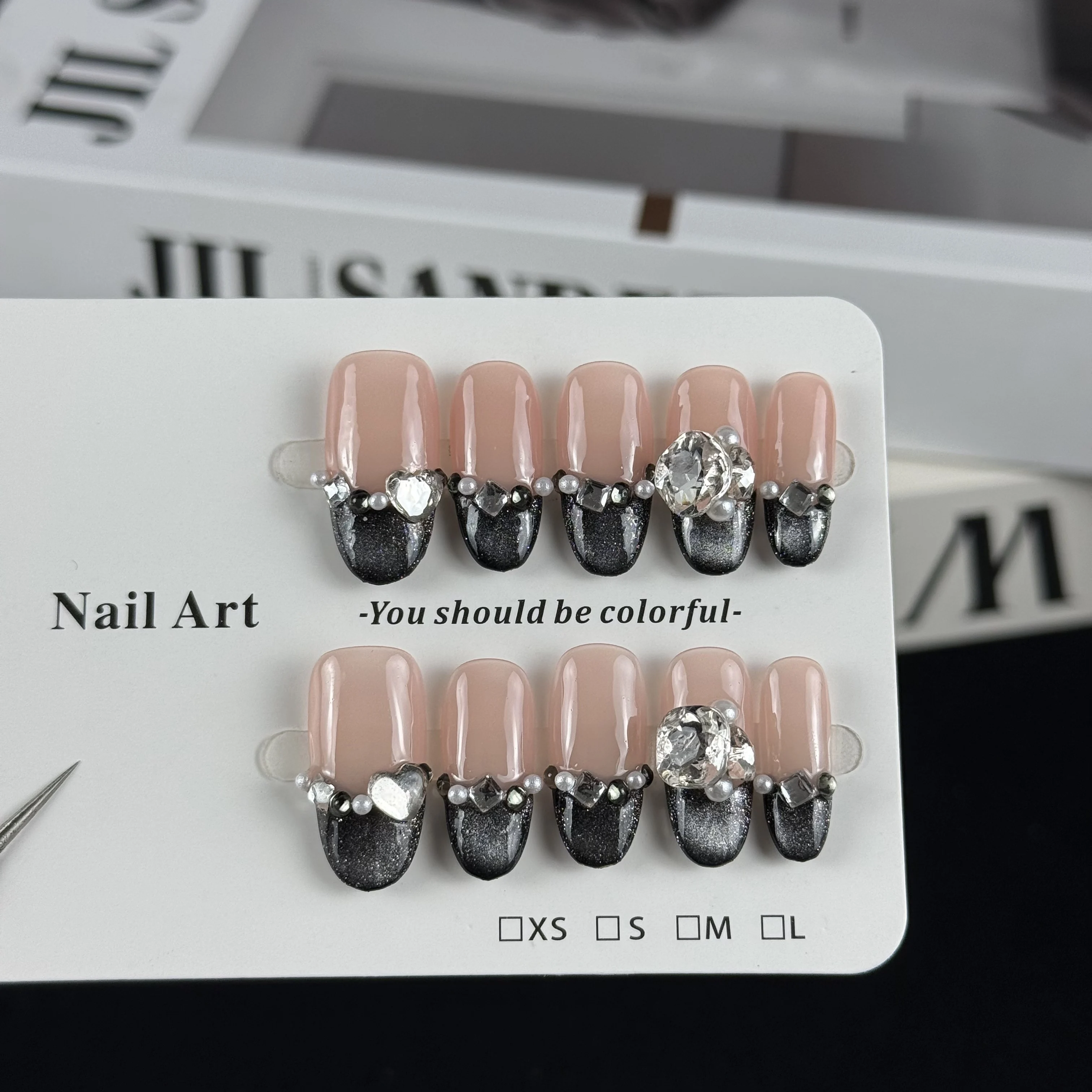 10pcs high-end Fashionable and sophisticated style, hand-painted three-dimensional large diamonds, dazzling contrasting color
