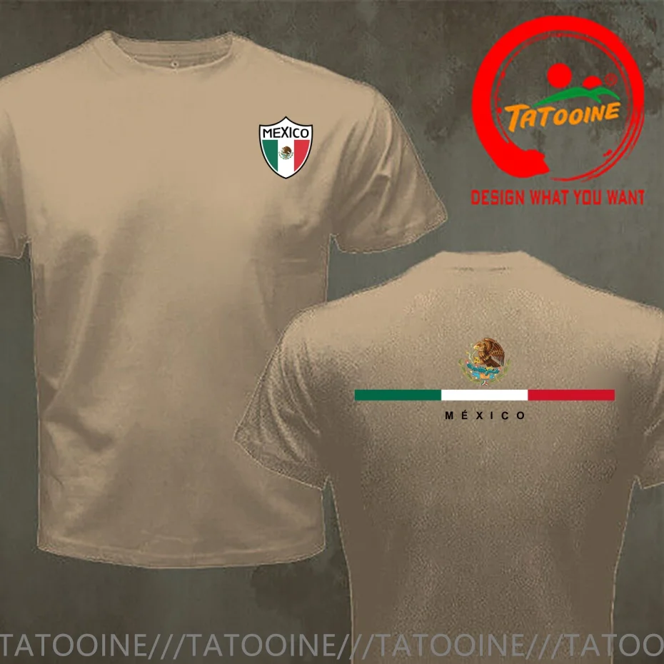Funny Design Mexico Shield Mexican Coat of Arms Eagle  SRed Doublet Men Fashion Trendy Casual Clothing Stylish Tops Tee Shirt
